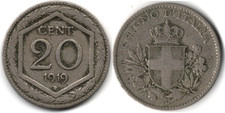 Italia 20 centesimi, 1919 Nuovo tipo: Scudo
