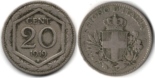 Italia centesimi 1919 - italia,