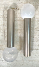 COPPIA LAMPADA DESIGN PIANTANA SOFFITTO SFERA VETRO ALLUMINIO CILINDRO VINTAGE