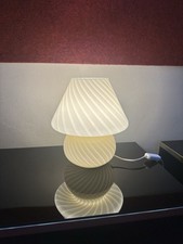 Lampada vintage Fungo Vetro Murano Anni 70/80 In Vetro Beige a spirale