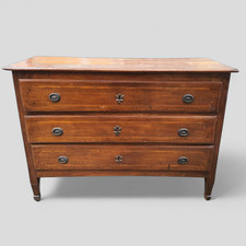 Antico Cassettone Comò Luigi XVI Fine 700 Lombardo Noce Intarsiato da Restaurare