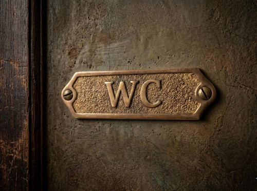 Insegna porta ottone - porta, wc