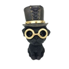 CAGNOLINO  NERO Mister dog con cilindro cm.8.5x8x15  da collezione NUOVO