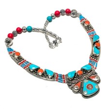 Collana turchese corallo rosso