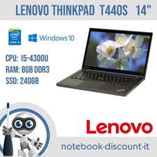 Notebook Lenovo ThinkPad T440s  14"  Cpu i5-4300u Ram  8gb SSd 240gb W10Pro
