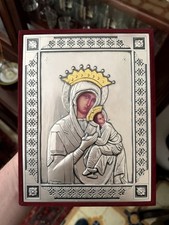 Icona Religiosa Madonna Con Bambino Argento E Oro Guerrini