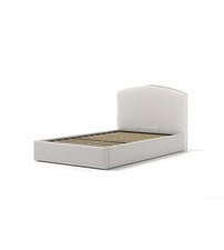 LETTO PIAZZA E MEZZA CONTENITORE "MOON" IN ECOPELLE BIANCO 120X190 CM
