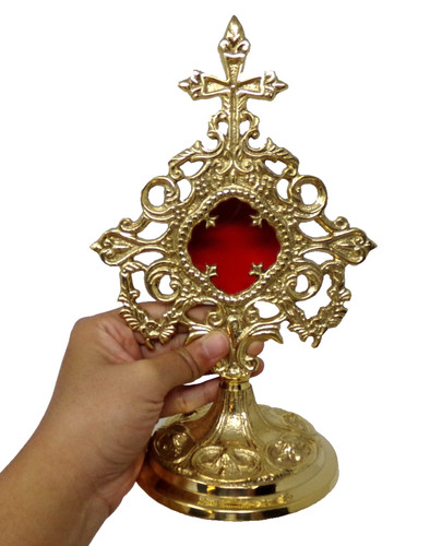 Reliquiario ostensorio ottone