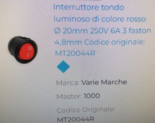 Interruttore tondo luminoso - interruttore,