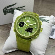 NUOVO✅ Orologio Uomo Lacoste LC33 Analogico e Digitale Cinturino Silicone Verde 45mm 2011432