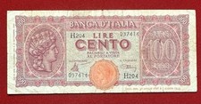 Numismatica Banconota Cartamoneta 100 LIRE ITALIA ELMATA