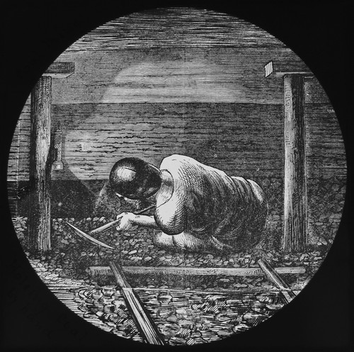 Coal mining miners holeing - coal, :