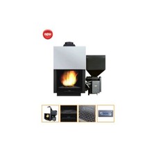 TERMOCAMINO PELLET LEGNA NOCCIOLINO  FIAMMA ROVESCIA 30KW  FORNI  METALFER