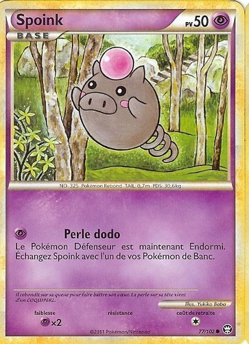 Carte pokemon spoink - pokemon, "