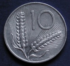 MONETA MONNAIE COIN REPUBBLICA ITALIANA LIRE 10 DIECI SPIGHE ARATRO 1954 ITALMA