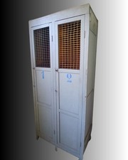 Armadietto Industriale Spogliatoio Legno Modernariato