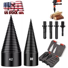 6PCS Spaccalegna Avvitatore a Cono Torsione Alta Velocità Legna da Ardere Trapano Duty US