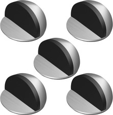 5 Pezzi Fermaporta a Pavimento Adesivo, Acciaio Inox Ferma Porta Con Paraurti in