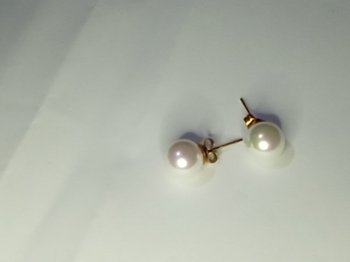 N445 orecchini perla 10mm base - orecchini,