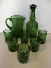 Raro set brocca, bottiglia 6 bicchieri Empoli - Anni '40/'50 - Ottime condizioni