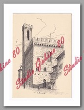 Viste di FIRENZE Lotto 7 cartoline - Illustratore Osvaldo Borsani -Non Viaggiate