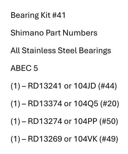Kit cuscinetti shimano - cuscinetti, #41
