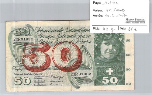 Banconota svizzera 50 - svizzera,