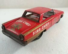 TIN TOY FORD FIRE CHIEF S-283 MODEL CAR FRICTION POWERED ANNI 60 (ICHIKO?)