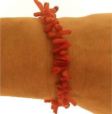 Bracciale Braccialetto Donna Corallo Oro Giallo 18 Kt Carati Ct 750