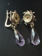 Orecchini Antichi Ametiste E Granato Antique Earringa Gold And 12 Kt 