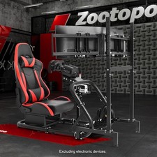 Zootopo Racing Sim Cockpit Con Sedile E Triple TV Stand Fit ForThrustmaster