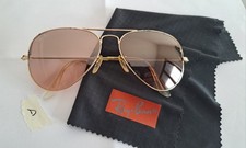 occhiali RayBan Aviator oro RB3025 lenti 55mm rosa lievi difetti montatura 