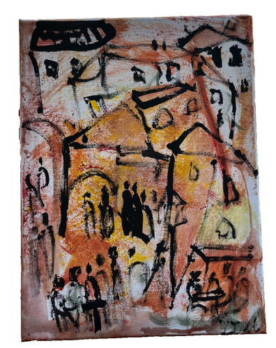Quadro acrilico arancione