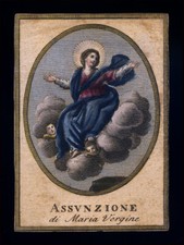 santino incisione 1800 MARIA ASSUNTA  dip. a mano