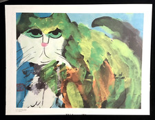 Poster gatto verde welessa - verde,