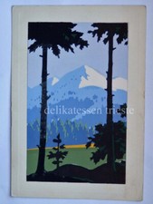 ARS NOVA di MESCHINI montagna dipinta a mano vecchia cartolina