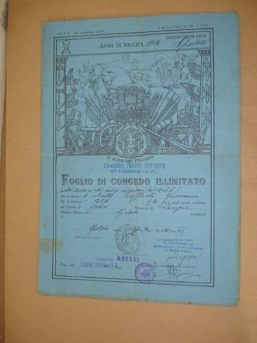 Foglio congedo illimitato - foglio,