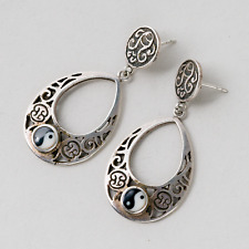 Orecchini a perno Yin e Yang in argento 925 11,46 g