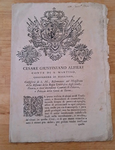Ordinanza torino 1744 alfieri - ordinanza,