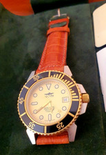 Sector Sport Watch ADV 3000 Professional Swiss Gold Dial 300Mt Box Leather