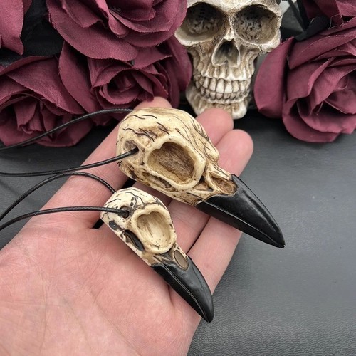 Collana teschio corvo gotico - teschio,