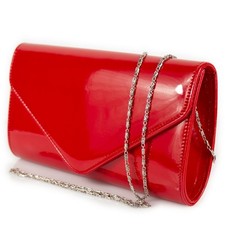 Pochette vernice rossa cerimonia clutch elegante borsa piccola borsetta da donna