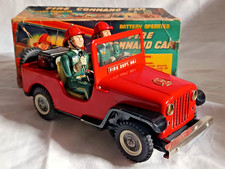1962 - Nomura Fire Dept Command Car Battery Op. Tin Toys Japan + Box