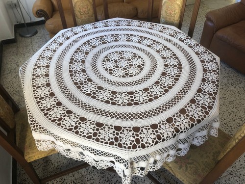 Tovaglia rotonda uncinetto - tovaglia, ad