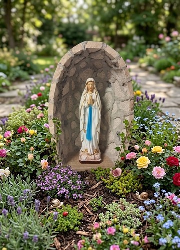 Grotta pietra con madonna - grotta,