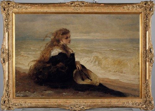 Quadro olio romantico dama - , al