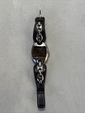 Orologio Gucci Donna Marina Catena 121.3 Quadrante Marrone 12772174 Fibbia Mancante. Funzionante