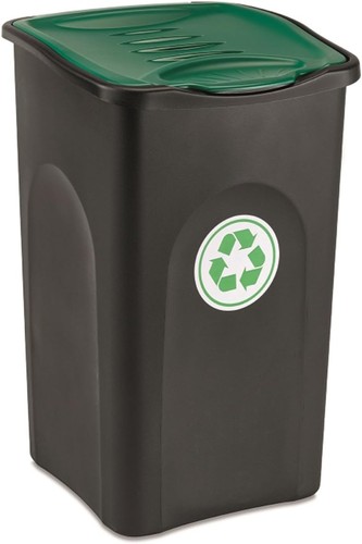 Pattumiera con coperchio verde