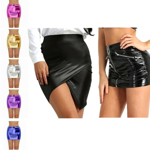 Minigonna donna sexy lucida