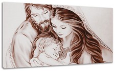 Quadro moderno Sacra Famiglia A Capezzale Arredamento Casa Arte Stampa su tela